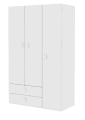 Szafa trzydrzwiowa 120 z szufladami TUKANO - biało niebieska - Zdjęcie 6