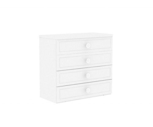 Komoda 80 FIORI New Edition - biała frezowana komoda - fronty laminowane