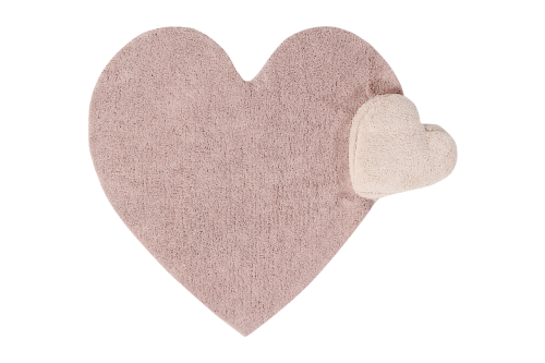 Dywan w kształcie SERCA z poduszką - Puffy Love Nude