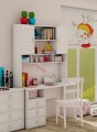 Biurko proste FIORI New Edition z nadstawką - solidne dziecięce białe biurko -fronty laminowane - Zdjęcie 2