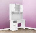 Biurko proste FIORI New Edition z nadstawką - solidne dziecięce białe biurko -fronty laminowane - Zdjęcie 3