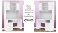 Biurko proste FIORI New Edition z nadstawką - solidne dziecięce białe biurko -fronty laminowane - Zdjęcie 4