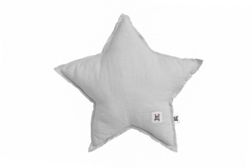 Poduszka lniana gwiazdka stone gray - Bellamy