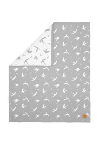 Kocyk 80x100 cm bawełniany FLY szary - Bellamy