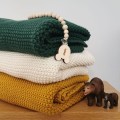 Bawełniany ryżowy kocyk 80x100 honey / musztardowy - Bellamy - Zdjęcie 5