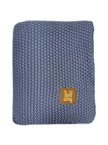 Bawełniany ryżowy kocyk 80x100 blueberry / granatowy - Bellamy