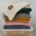 Bawełniany ryżowy kocyk 80x100 blueberry / granatowy - Bellamy - Zdjęcie 2