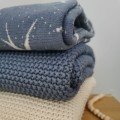 Bawełniany ryżowy kocyk 80x100 blueberry / granatowy - Bellamy - Zdjęcie 4