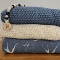 Bawełniany ryżowy kocyk 80x100 blueberry / granatowy - Bellamy - Zdjęcie 6