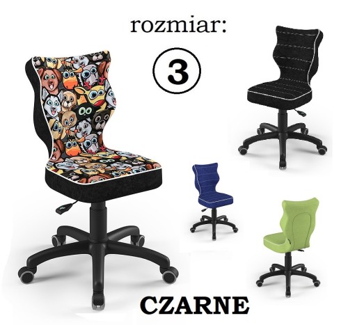 PETIT CZARNE rozmiar 3 - krzesło obrotowe - różne kolory siedziska