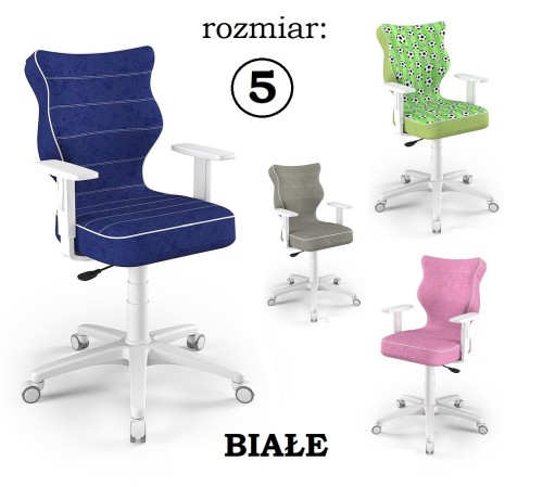 DUO BIAŁE rozmiar 5 - krzesło obrotowe - różne kolory siedziska