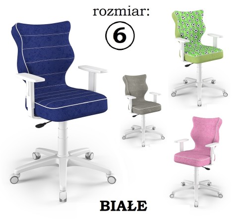 DUO BIAŁE rozmiar 6 - krzesło obrotowe - różne kolory siedziska