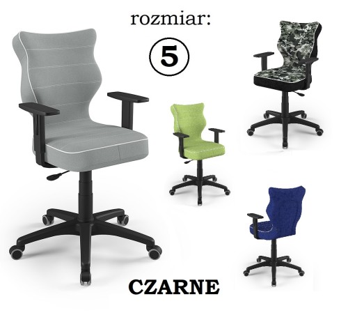 DUO CZARNE rozmiar 5 - krzesło obrotowe - różne kolory siedziska