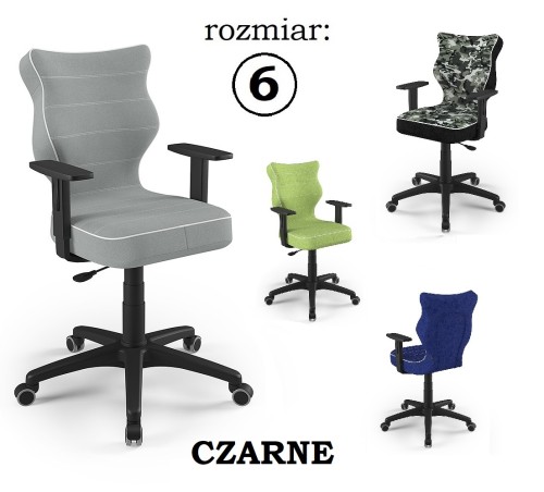 DUO CZARNE rozmiar 6 - krzesło obrotowe - różne kolory siedziska