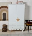 Szafa dwudrzwiowa Babushka, złamana biel (White) biała retro do pokoju dziecka - dostawa gratis - Zdjęcie 1