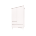 Szafa dwudrzwiowa Babushka, złamana biel (White) biała retro do pokoju dziecka - dostawa gratis - Zdjęcie 3