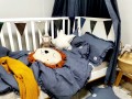 Pościel lniana z falbanką NAVY BLUE rozmiar S - Bellamy - Zdjęcie 1