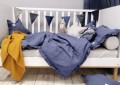 Pościel lniana z falbanką NAVY BLUE rozmiar S - Bellamy - Zdjęcie 3