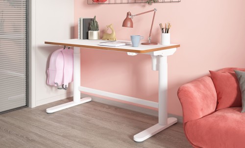 Biurko elektryczne 100 x 50 cm - białe biurko regulowane dziecięce