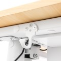 Biurko elektryczne 112 x 60 cm z nadstawką - białe biurko do pracy z regulacją wysokości blatu - Zdjęcie 4