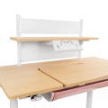 Biurko elektryczne 112 x 60 cm z nadstawką - różowe dla dziewczynki z regulowana wysokość blatu - Zdjęcie 3