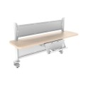 Biurko elektryczne 112 x 60 cm z nadstawką - niebieskie z regulowanym blatem do nauki - Zdjęcie 13