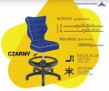 PETIT CZARNE z podnóżkiem rozmiar 3 - krzesło obrotowe WK+P - różne kolory siedziska - Zdjęcie 4