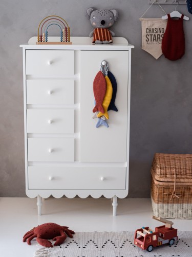 Komoda Babushka, złamana biel (White) biała dziecięca Babuszka - dostawa gratis