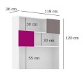 Nadstawka na biurko 120 cm , ZURIGO amarantowa szafeczka - Zdjęcie 4