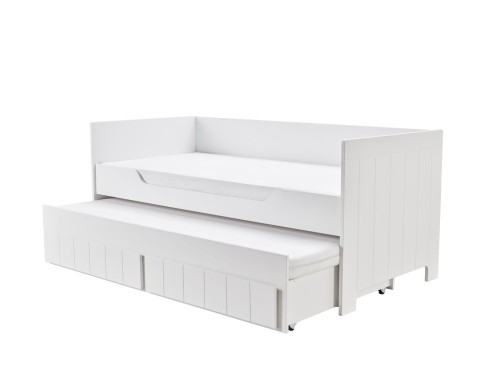 Łóżko zabudowane 90x200 białe CALMO MDF
