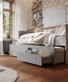 Łóżko zabudowane 90x200 białe CALMO MDF - Zdjęcie 6