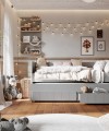 Łóżko zabudowane 90x200 białe CALMO MDF - Zdjęcie 7