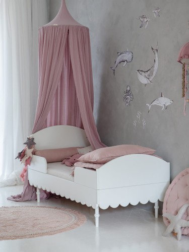 Baldachim sufitowy lniany dusty pink - Bellamy