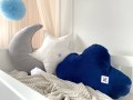 Poduszka welurowa chmurka - Deep Blue Bellamy - Zdjęcie 2