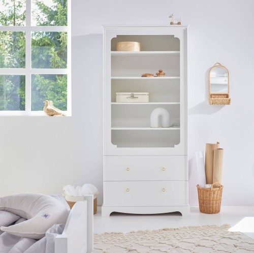 Stylowy regał dziecięcy ROYAL timeless white biały z szufladami - Bellamy