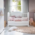 Eleganckie łóżeczko dla noworodka 70x140 z szufladą ROYAL timeless white białe - Bellamy - Zdjęcie 3