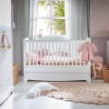 Eleganckie łóżeczko dla noworodka 70x140 z szufladą ROYAL timeless white białe - Bellamy - Zdjęcie 2