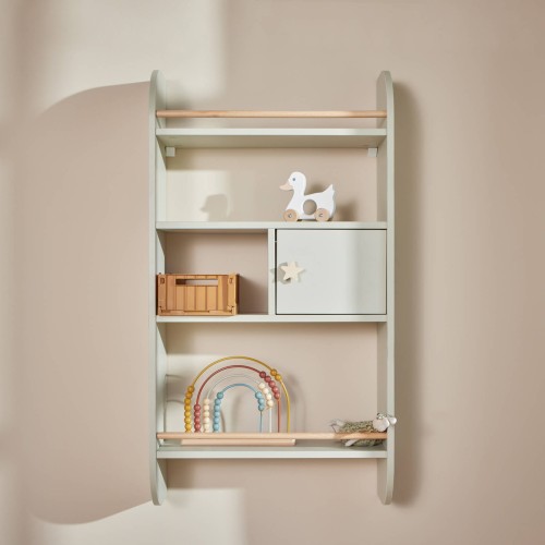 Półka wisząca z szafeczką SAGE zielona ścienna biblioteczka RAINBOW - Bellamy