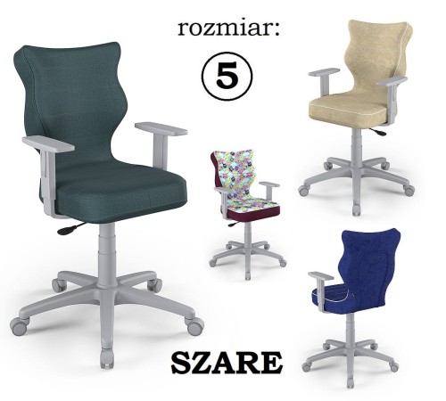DUO SZARE rozmiar 5 - krzesło obrotowe - różne kolory siedziska