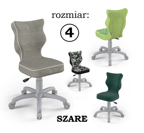 PETIT SZARE rozmiar 4 - krzesło obrotowe - różne kolory siedziska