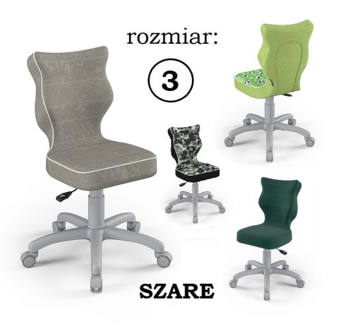 PETIT SZARE rozmiar 3 - krzesło obrotowe - różne kolory siedziska