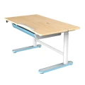 Biurko elektryczne 112 x 60 cm z nadstawką - niebieskie z regulowanym blatem do nauki - Zdjęcie 10