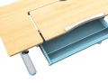Biurko elektryczne 112 x 60 cm z nadstawką - niebieskie z regulowanym blatem do nauki - Zdjęcie 12