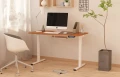 Biurko elektryczne 120 x 60 cm Moris - białe biurko z wysokim blatem - Zdjęcie 8