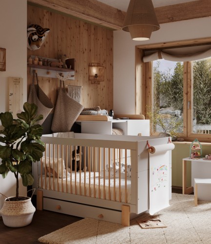 Szuflada do łóżeczka dziecięcego 70x140 JASNOSZARA na kółeczkach CUBE