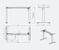 Biurko elektryczne 118 x 60 cm Moris Eco - białe regulowane biurko z wysokim blatem - Zdjęcie 10