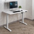 Biurko elektryczne 118 x 60 cm Moris Eco - białe regulowane biurko z wysokim blatem - Zdjęcie 1