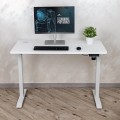 Biurko elektryczne 118 x 60 cm Moris Eco - białe regulowane biurko z wysokim blatem - Zdjęcie 2
