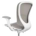 Ergonomiczne krzesło do biurka dla dziecka beżowe XD SPC fotel z siateczką, podłokietnikami i podnóżkiem - Zdjęcie 4