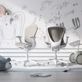 Ergonomiczne krzesło do biurka dla dziecka beżowe XD SPC fotel z siateczką, podłokietnikami i podnóżkiem - Zdjęcie 10